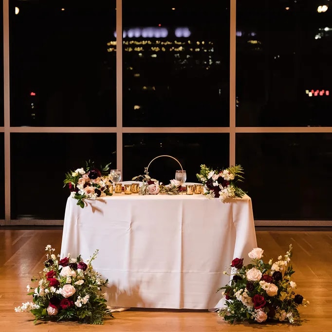 Poppy's Indoor floral arrangements for wedding 