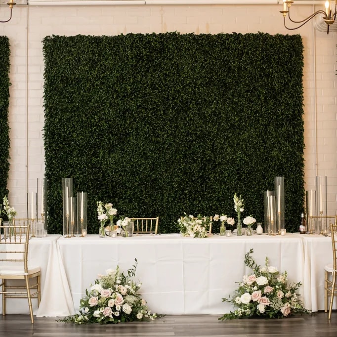 Poppy's Head table floral arrangements for wedding