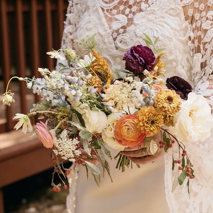 Poppy's Rustic Themed floral arrangements for wedding